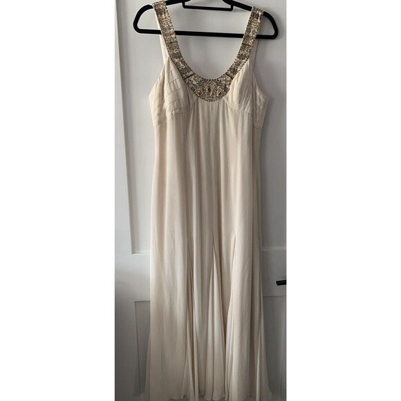 Amanda Wakeley Women Dress 16 Beige  Goddess Dress Wrap Shaw Wedding Elements - Picture 1 of 10